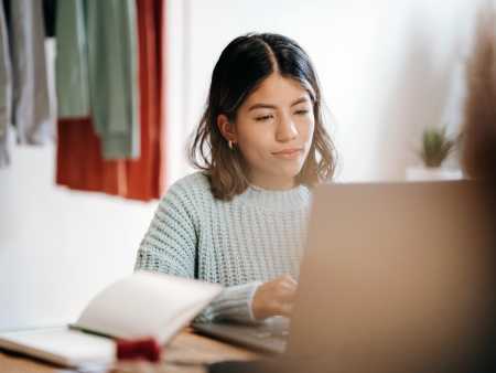 Entrepreneur at a computer