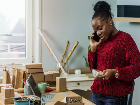 Business woman making a phone call