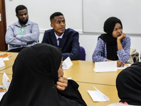 Young refugees attending an employment workshop in Bristol